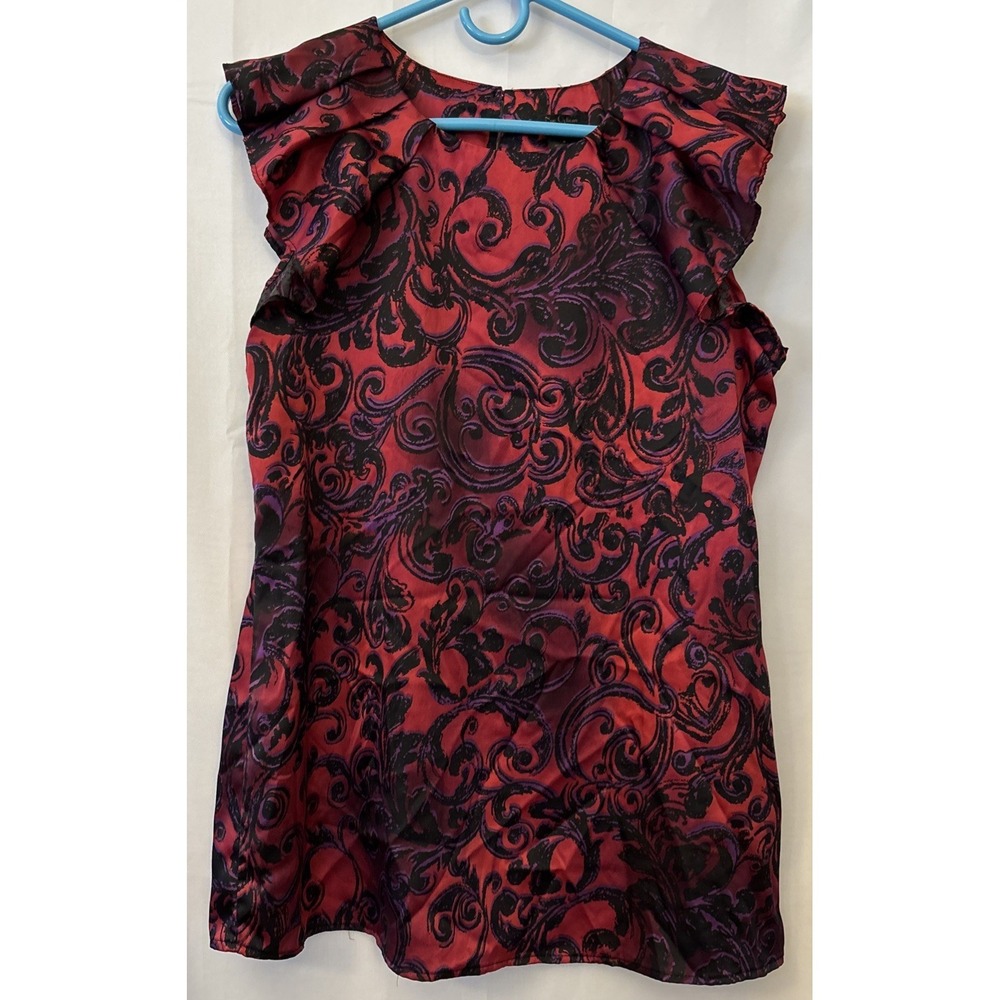 Women's Sleeveless Blouse Neu Options M Pleated Sleeve Red/purple Lightweight